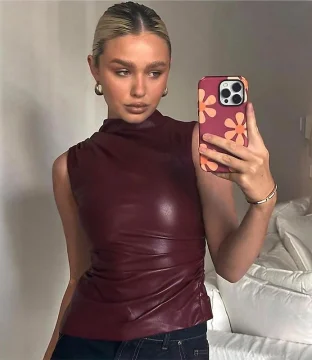 Elysée Asymmetrical Ruched Tank Top