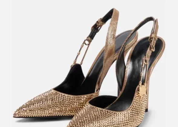 Ravissante Luxury Rhinestones Sequined Buckle Women Pumps