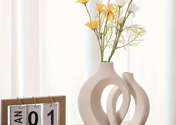 Elysian Vases – Modern Hollow Ceramic Vase Set of 2 for Stylish Home Decor
