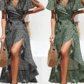 Boho Chic: Summer Maxi Dress - Floral Print, V-Neck, Bohemian Style
