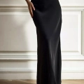 Eloria - Satin High-Waist Fishtail Maxi Skirt