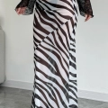Wildera - Zebra Print Maxi Skirt for Women