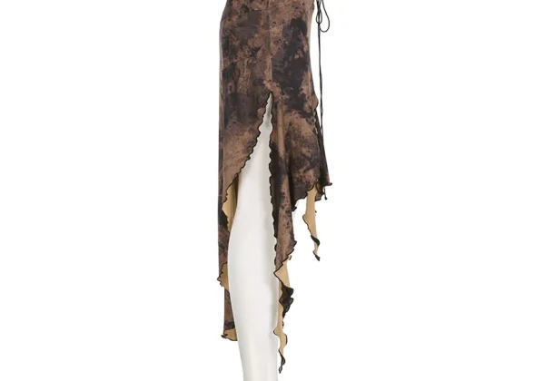 Bohemian Rhapsody Mini Skirt - Vintage Lace-Up Ruffles for Summer Parties