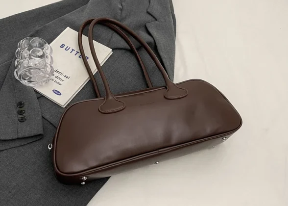 Adaier Retro Zipper Shoulder Bag for Women | Light Luxury Handbag