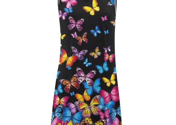 Caramel Delight: Elegant Sleeveless A-Line Dress for Women – Chic Summer Style