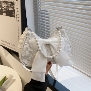 Pearl – Retro Luxury Designer Handbag with Bow | Crossbody Bags for Women