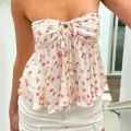 Blossom Strapless Off-Shoulder Top with Front Tie-Up