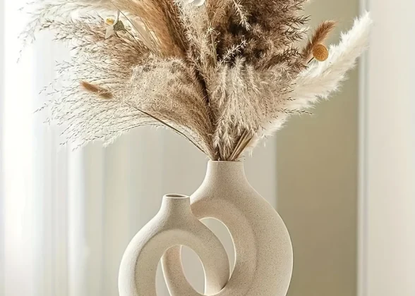 Elysian Vases – Modern Hollow Ceramic Vase Set of 2 for Stylish Home Decor