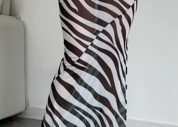 Wildera - Zebra Print Maxi Skirt for Women