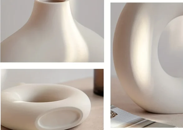 NovaVase – Modern White Ceramic Vase for Home Decor and Floral Arrangements