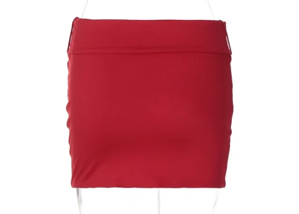 Urban Elegance: Chic Women's Belted Bodycon Mini Skirt