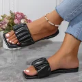 Céleste Women's Summer Pleated Flip Flops | Chic Slip-On Sandals