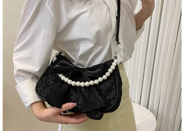 Pearl - Retro Luxury Designer Handbag with Bow | Crossbody Bags for Women