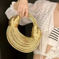 LuxeKnot – Exquisite Handwoven Noodle Evening Clutch for the Modern Woman