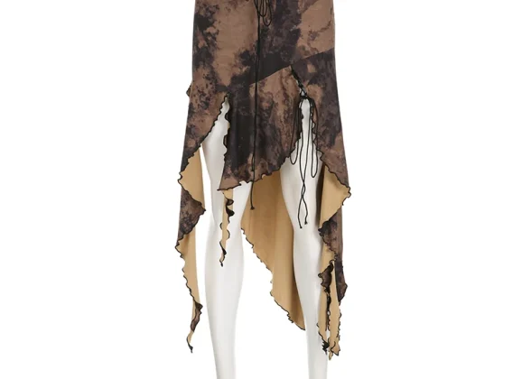 Bohemian Rhapsody Mini Skirt - Vintage Lace-Up Ruffles for Summer Parties