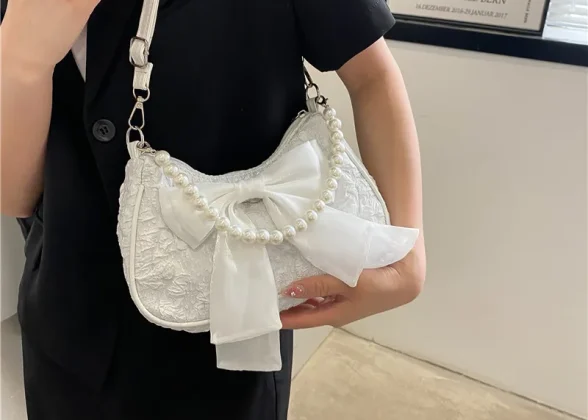 Pearl - Retro Luxury Designer Handbag with Bow | Crossbody Bags for Women