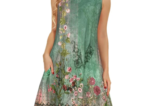 Jardin Garden Print Dress | Women's Casual Dress with Pockets | Chic Summer Evening Fashion