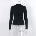 Y2K Retro Turtleneck Top for Women | Trendy Long Sleeve Casual Tees