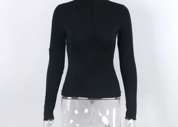 Y2K Retro Turtleneck Top for Women | Trendy Long Sleeve Casual Tees