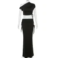 Boho Bandage Maxi Ensemble: Y2K Streetwear Two-Piece Dress Set for Women