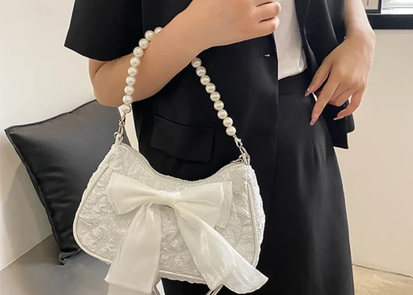 Pearl - Retro Luxury Designer Handbag with Bow | Crossbody Bags for Women