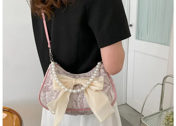 Pearl - Retro Luxury Designer Handbag with Bow | Crossbody Bags for Women