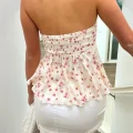 Blossom Strapless Off-Shoulder Top with Front Tie-Up