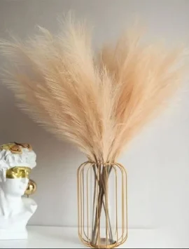 Pompous Dreams: 10PCS Faux Fluffy Pampas Grass Stems for Boho Home Decor and Floral Arrangements