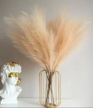 Pompous Dreams: 10PCS Faux Fluffy Pampas Grass Stems for Boho Home Decor and Floral Arrangements