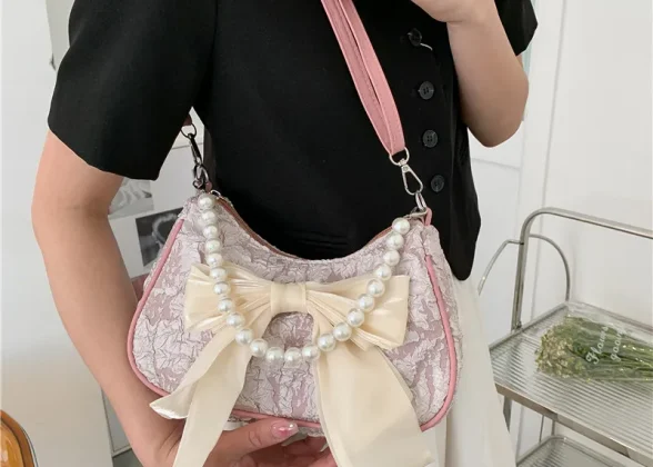 Pearl - Retro Luxury Designer Handbag with Bow | Crossbody Bags for Women