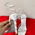Empress Luxury Crystal Snake Coiled Sandals | Sexy Stiletto Gladiator Heels for Summer Parties and Prom