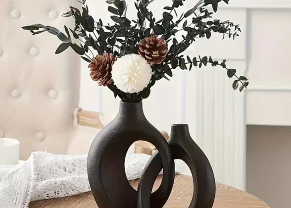 Elysian Vases – Modern Hollow Ceramic Vase Set of 2 for Stylish Home Decor