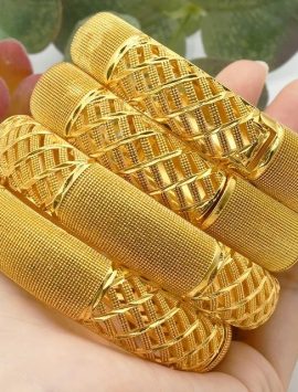 Zahara Luxe Gold African Bangles | Exquisite Designer Bracelets for Women