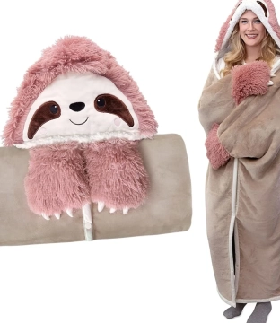 Sloth Hooded Blanket