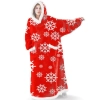 Snuggy XL™ Hoodie Blanket - snowflake red