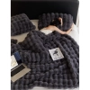 Luxury Faux Rabbit Fur Blanket & Pillow Covers - graphite grey